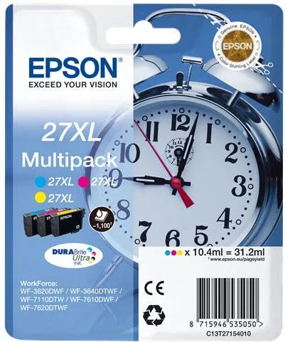 Cartridge Epson T27XL multipack, pre tlačiarne Epson WorkForce Pro WF-3620DWF, azúrová, pu