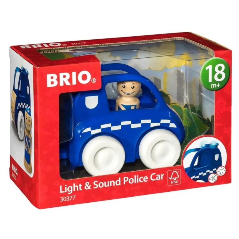 BRIO 30377 Svietiace a zvukové policajné auto