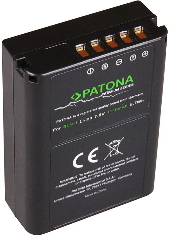 Batéria pre fotoaparát PATONA pre Olympus PS-BLN1 1140mAh Li-Ion 7,6V