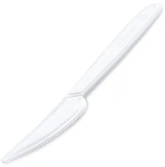 Súprava nožov Mazurek Plastové nože jedálenské biele 18,5 cm, 50 ks