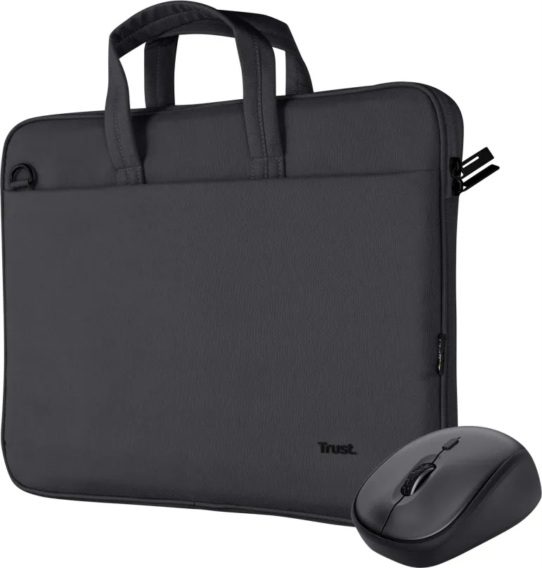 Taška na notebook Trust set tašky s myšou BOLOGNA, čierna - ECO friendly
