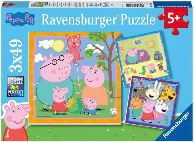 Puzzle Ravensburger puzzle 055791 Prasiatko Peppa 3x49 dielikov