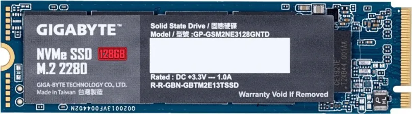 SSD disk GIGABYTE NVMe 128GB SSD, M.2 (PCIe 3.0 4x NVMe), TLC (Triple-Level Cell), rýchlos