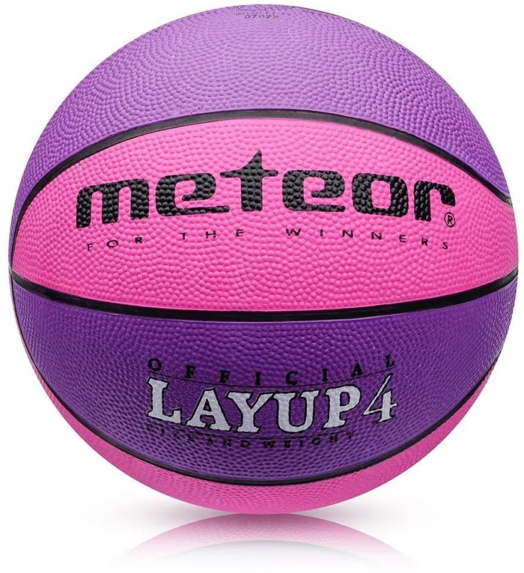 Basketbalová lopta Meteor Layup vel.4 ružovo-fialová