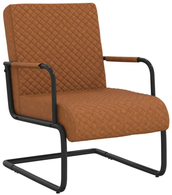 Kreslo Konzolová stolička matne hnedá umelá koža, 325781