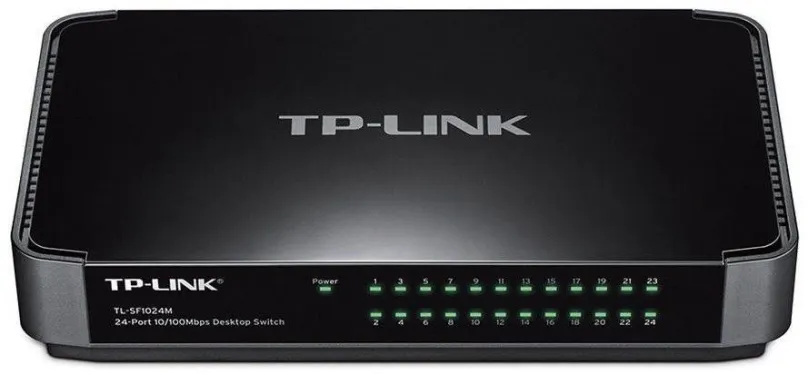 Switch TP-Link TL-SF1024M, desktop, 24x RJ-45, prenosová rýchlosť LAN portov 100 Mbit, roz