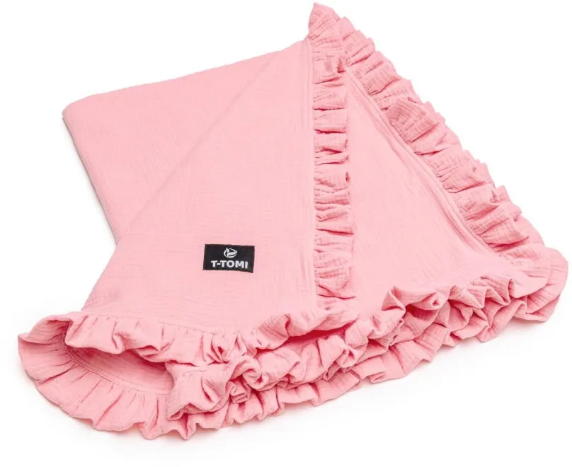 Deka T-tomi Mušelínová deka s volánikom Pink