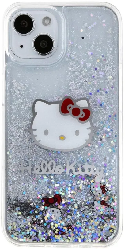 Kryt pre mobil Hello Kitty Liquid Glitter Electroplating Head Logo Zadný Kryt pre iPhone 15 Transparent