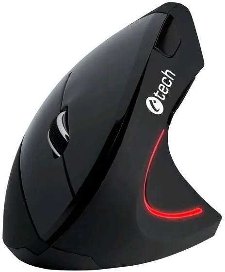 Myš C-TECH VEM-09C, drôtová, vertikálna, optická, pripojenie cez USB, na USB batérie, cit