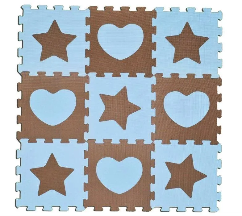 Penové puzzle Sun Ta Toys Penové puzzle Hviezdy a srdce modré S4 (30x30)