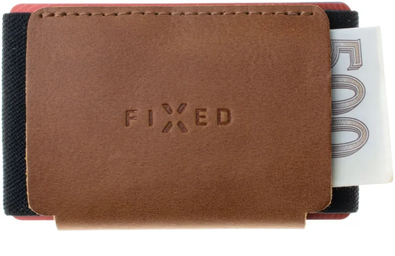 Peňaženka FIXED Tiny Wallet z pravej hovädzej kože hnedá