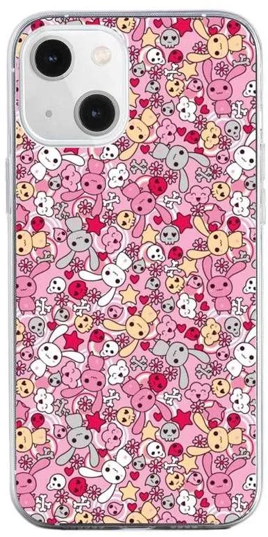 Kryt na mobil TopQ iPhone 13 mini silikón Pink Bunnies 64684