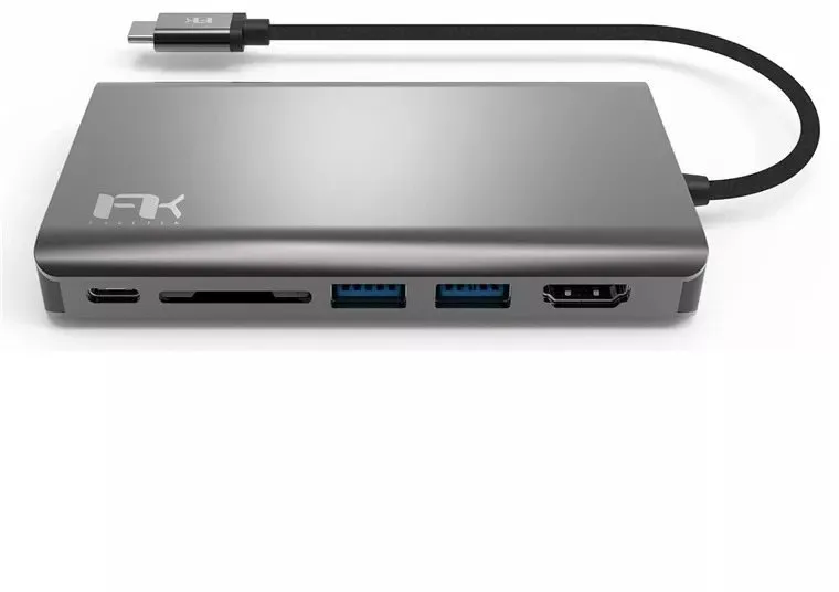 Replikátor portov Feeltek Portable 8 in 1 USB-C Hub, gray