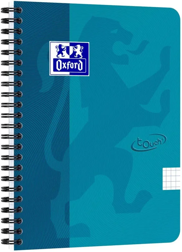 Zápisník OXFORD Nordic Touch A5+, 70 listov, štvorčekový, modrý