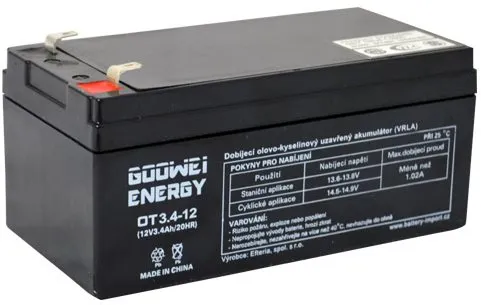 Batérie pre záložné zdroje GOOWEI ENERGY Bezúdržbový olovený akumulátor OT3.4-12, 12V, 3.4Ah