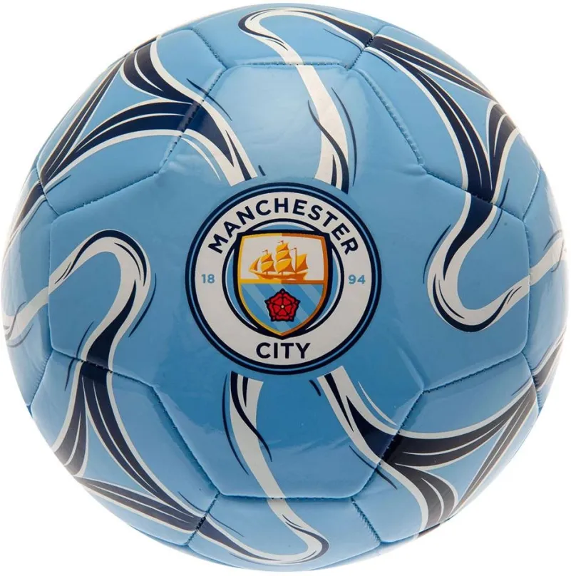 Futbalová lopta Ouky Manchester City FC, modrý, farebný znak, veľ. 5