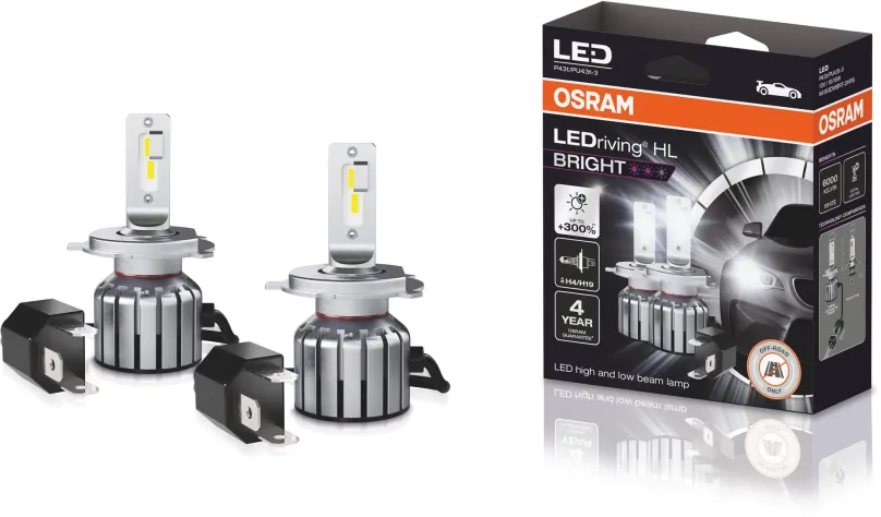 LED autožiarovka OSRAM LEDriving HL BRIGHT +300% "H4/H19" 12V