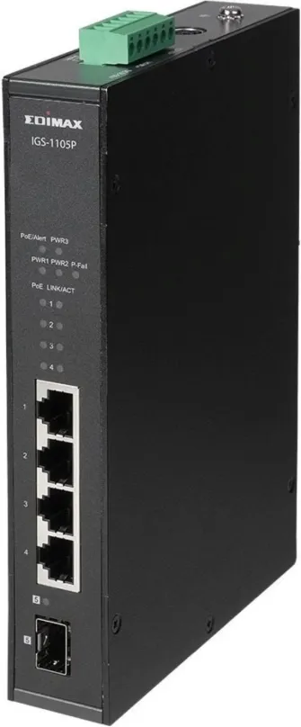 Switch EDIMAX IGS-1105P, 4x RJ-45, 1x SFP, Power over Ethernet (PoE) a QoS (Quality of Ser