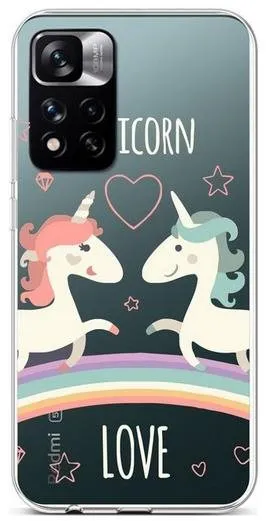 Kryt na mobil TopQ Xiaomi Redmi Note 11 Pre silikón Unicorn Love 68053