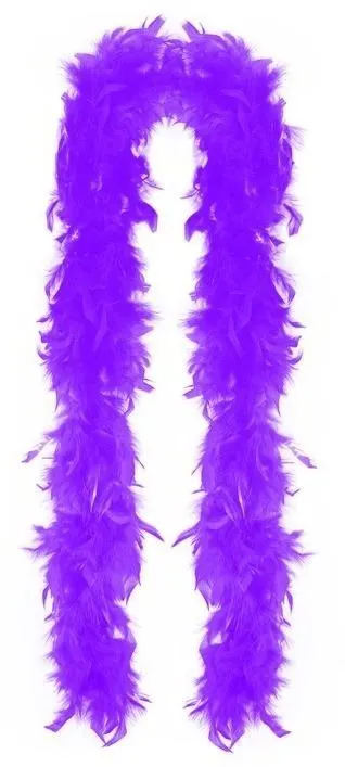 Doplnok ku kostýmu Boa fialovej s perím - charlestone - 180 cm