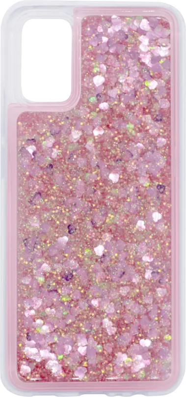Kryt na mobil iWill Glitter Liquid Heart Case pre Samsung Galaxy A02s Pink