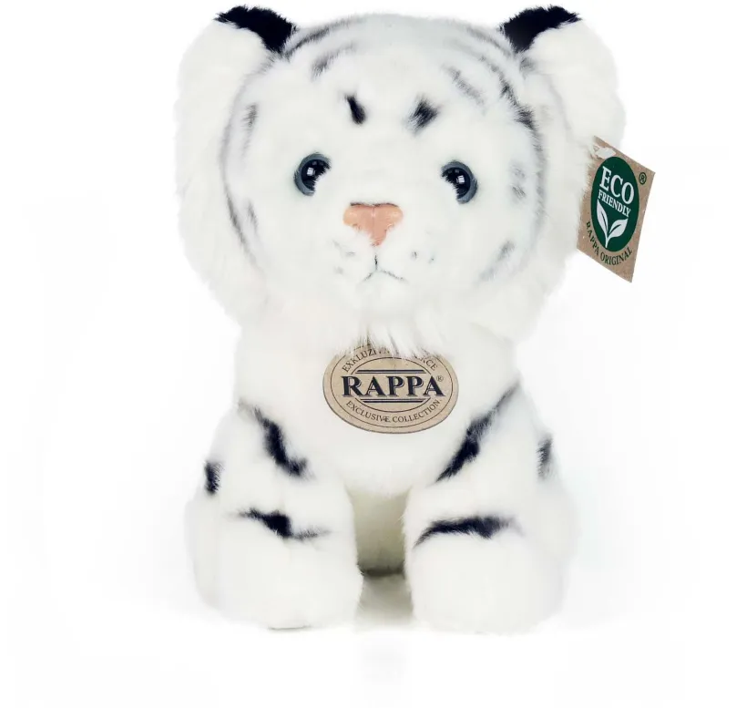 Plyšák RAPPA Plyšový tiger biely sediaci 18 cm, Eco-Friendly