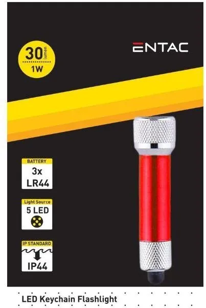 LED svietidlo Entac LED svietidlo na kľúče 1W hliník červená
