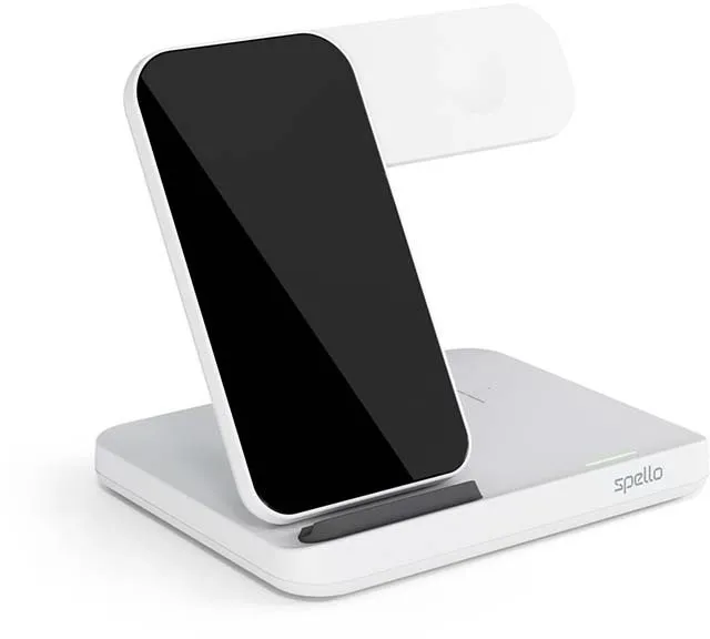 Bezdrôtová nabíjačka Spello by Epico 3in1 bezdrôtový nabíjací stojan pre Samsung - biela