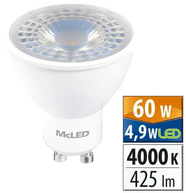 LED žiarovka McLED LED GU10, 4,9 W, 4000K, 425lm