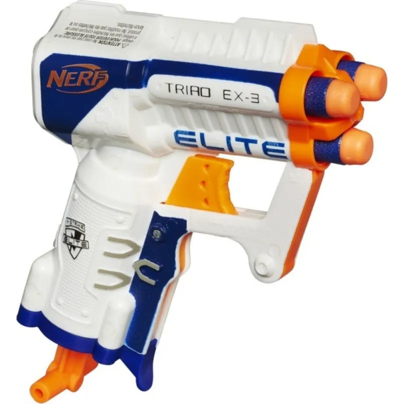 Hasbro NERF Elite vrecková pištoľ s 3 hlavnými biela