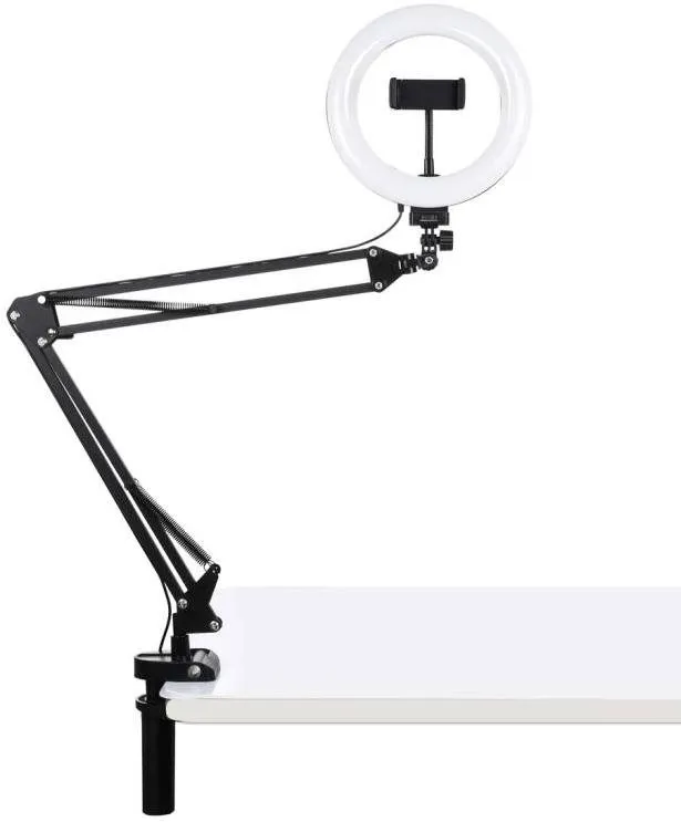 Foto svetlo Puluz Selfie Ring kruhové LED svetlo 7,9'', držiak na stôl, čierne