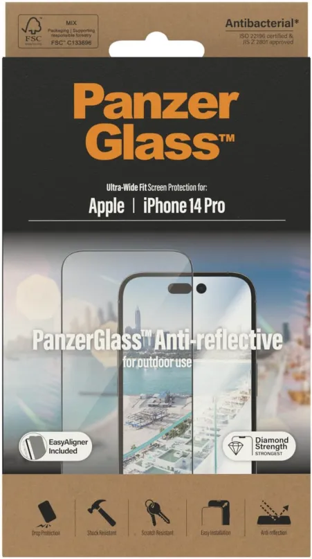 Ochranné sklo PanzerGlass Apple iPhone 14 Pro s Anti-reflexnou vrstvou a inštalačným rámčekom