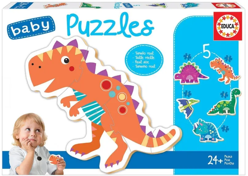Puzzle Educa Baby puzzle Dinosaury 5v1 (3-5 dielikov)