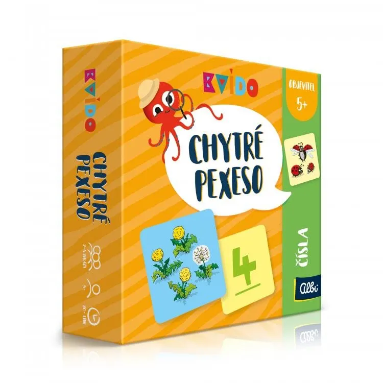 Pexeso Albi Kvído - Chytré pexeso - čísla, vhodné pre deti od 5 rokov, hra na 20 min, ľahk