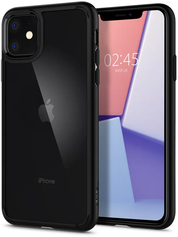 Kryt na mobil Spigen Ultra Hybrid Black iPhone 11, Apple iPhone 11, plast, pevný, výrezy p