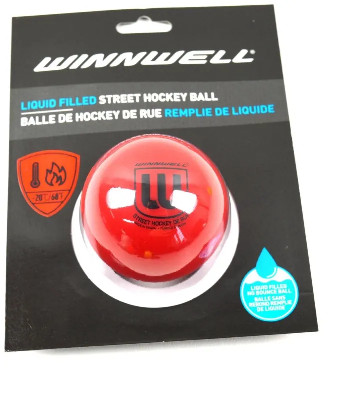 Hokejbalová loptička Winnwell Balónik Liquid Filled, červená, Hard