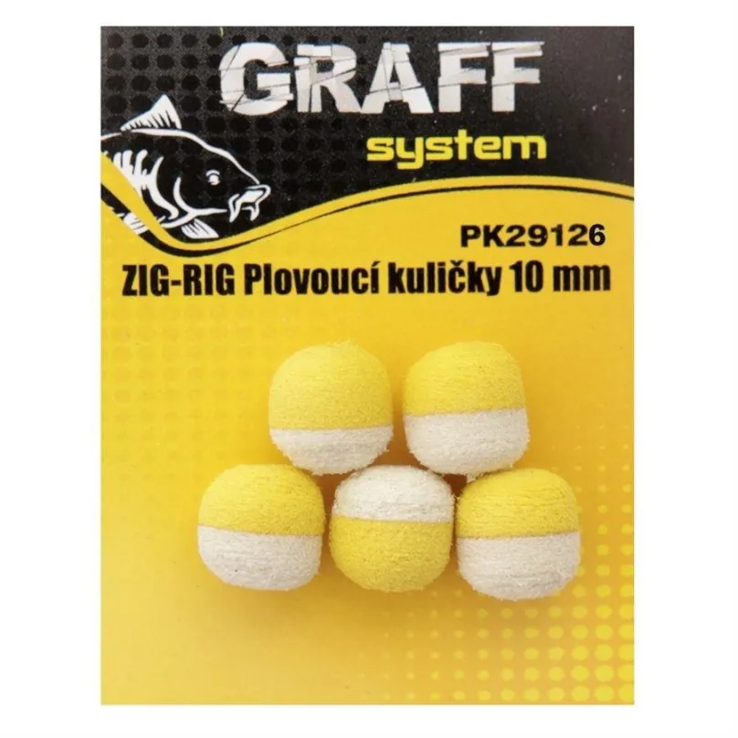 Graff Zig-Rig Plávajúce guličky 10mm Žltá/Biela