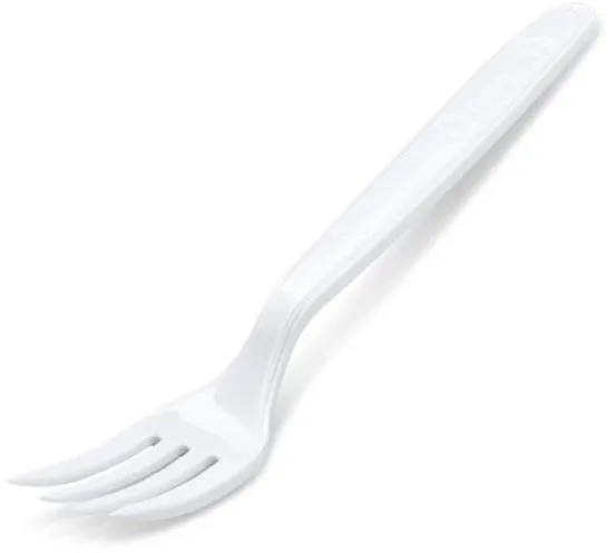 Vidlička Mazurek Plastové vidličky jedálenské biele 18,5 cm, 50 ks