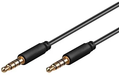Audio kábel PremiumCord 4-pólový jack M 3.5 -> jack M 3.5, 0.5m