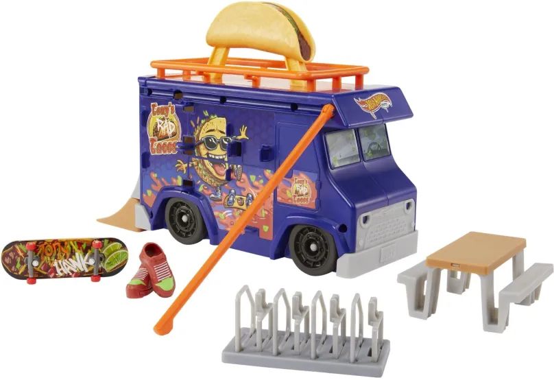 Fingerboard Hot Wheels Skates Fingerboard taco truck, plastový, s plastovými kolieskami, v