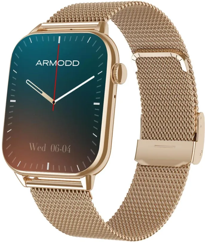 Chytré hodinky ARMODD Prime rose gold, kovový + silikónový remienok