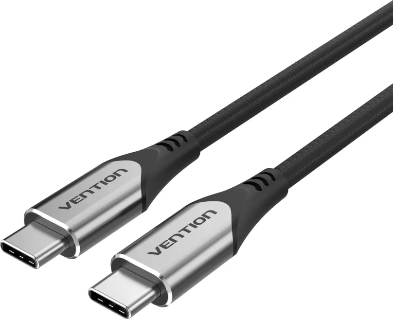 Dátový kábel Vention Nylon Braided Type-C (USB-C) Cable (4K / PD / 60W / 5Gbps / 3A) 1m Gray