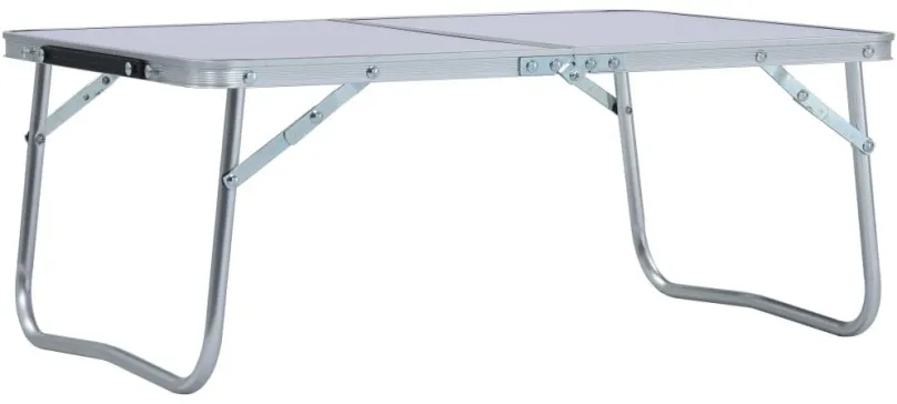 Kempingový stôl Skladací kempingový stôl biely hliník 60 x 40 cm