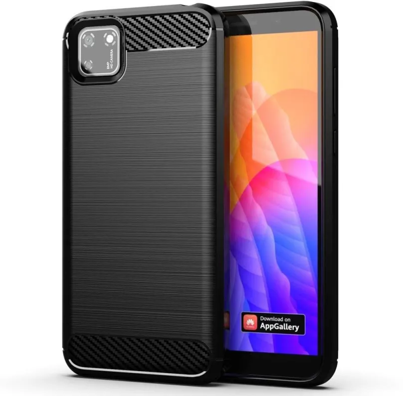 Kryt na mobil Carbon Case Flexible silikónový kryt na Huawei Y5p, čierny