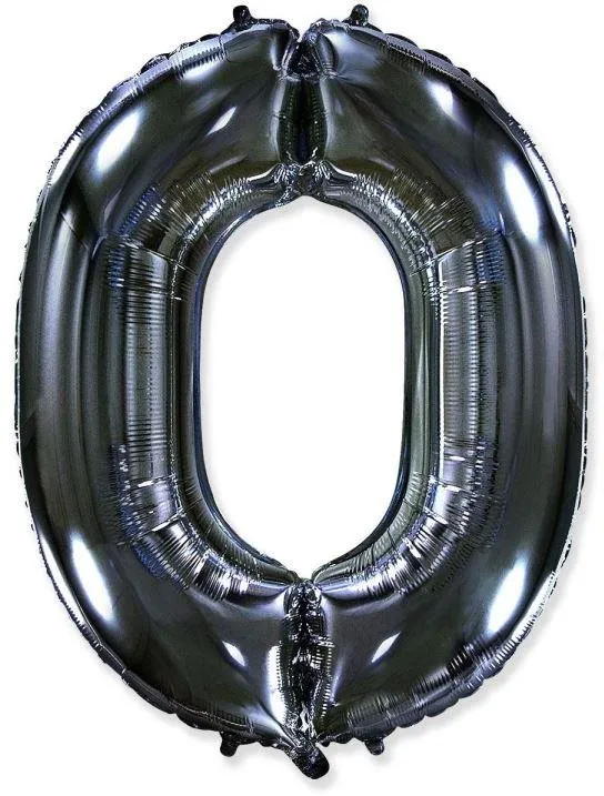 Balóniky Balón fóliový číslica čierna - black 102 cm - 0