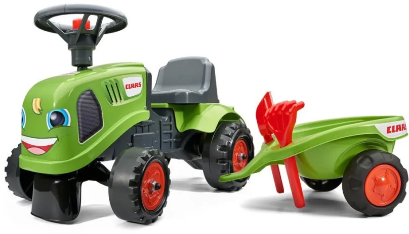 Odrážadlo Odstrkovadlo traktor Claas zelené s volantom a valníkom