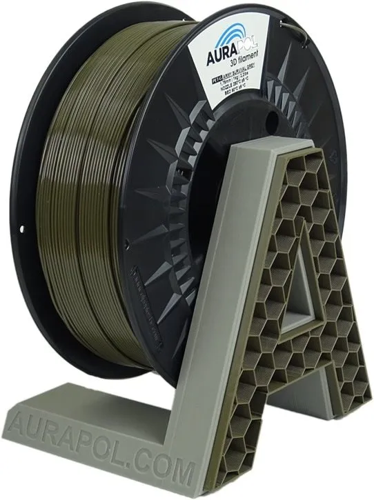 Filament AURAPOL PET-G Filament Army Survival Grey 1 kg 1,75 mm, materiál PETG, priemer 1,