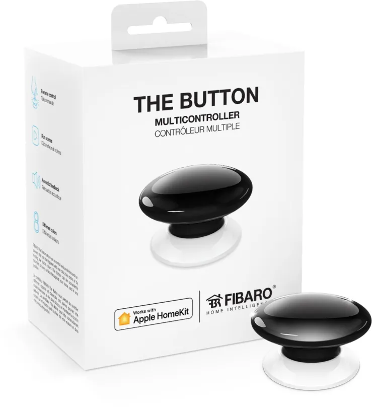 Inteligentné bezdrôtové tlačidlo FIBARO The Button čierny Apple HomeKit