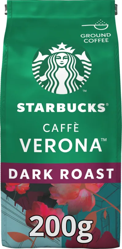 Káva Starbucks Caffe Verona, mletá káva, 200g, mletá, 100% arabica, pôvod Južná Amerika