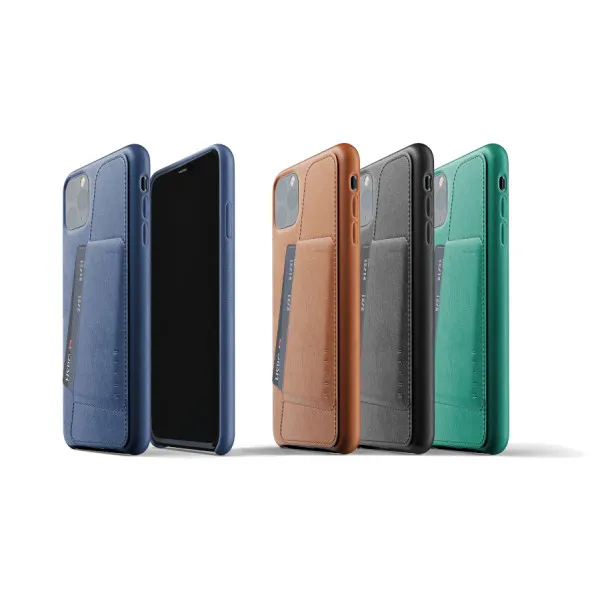 MUJJO Full Leather Wallet Case pre iPhone 11 Pro Max - modrý